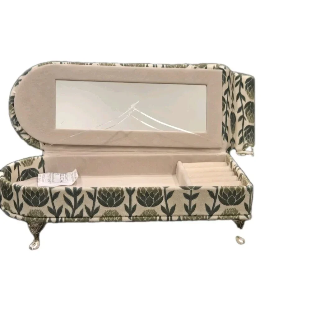 New Green Scandinavian Doll Chaise Jewelry Box Organizer Couch Jewelry Box